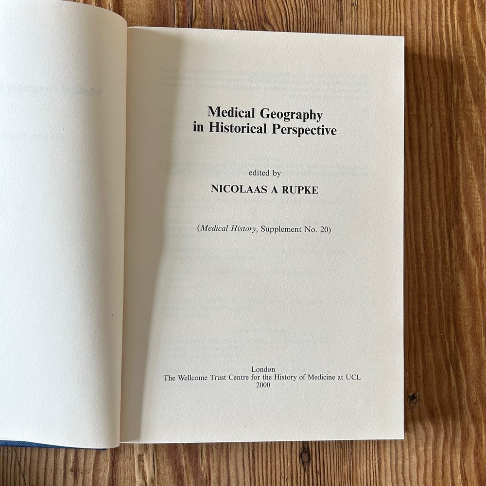 Medical Geography in Historical Perspective by Nicolaas A Rupke c2000 - Image 3