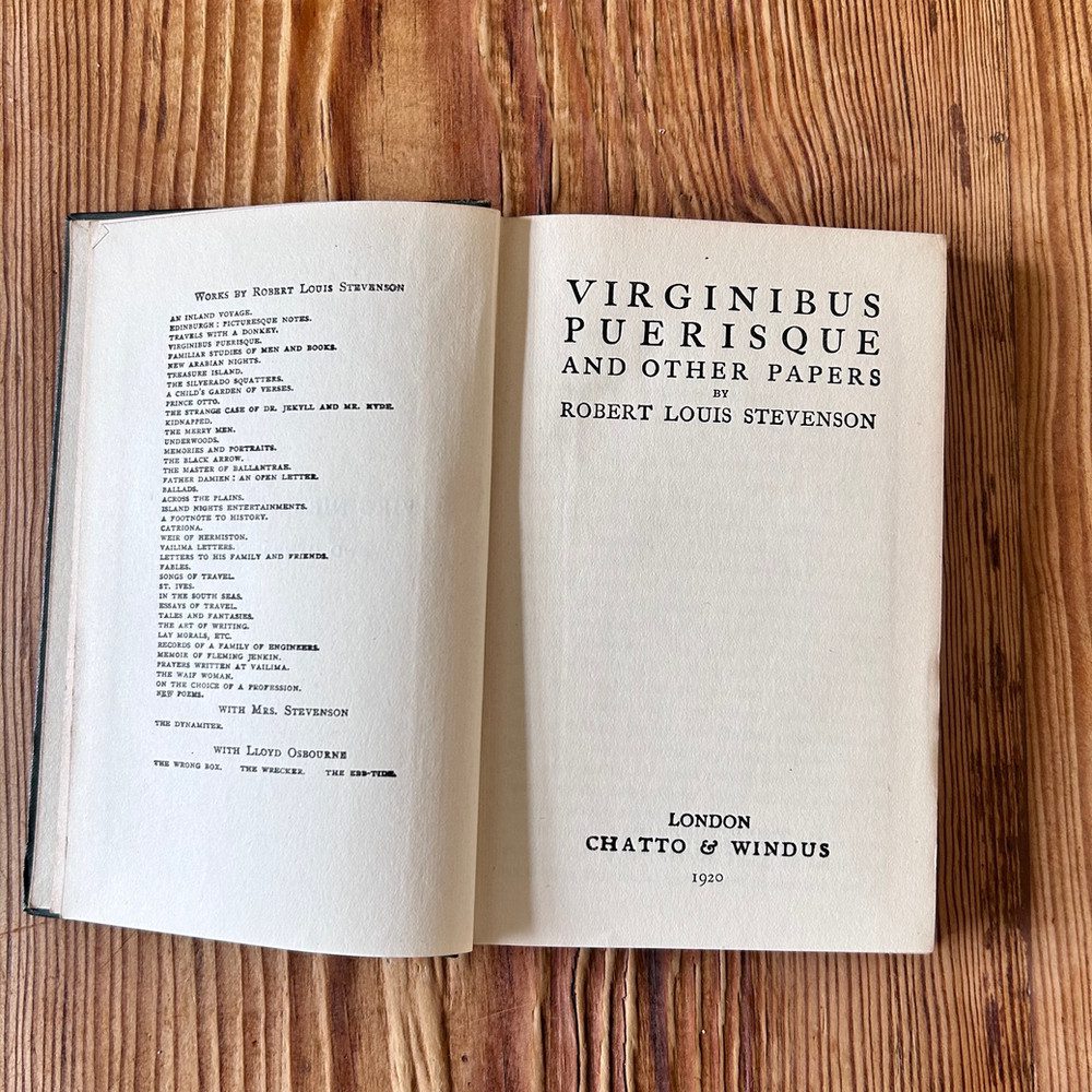 Virginibus Puerisque and other Papers by Robert Louis Stevenson c1920 Chatto - Image 2