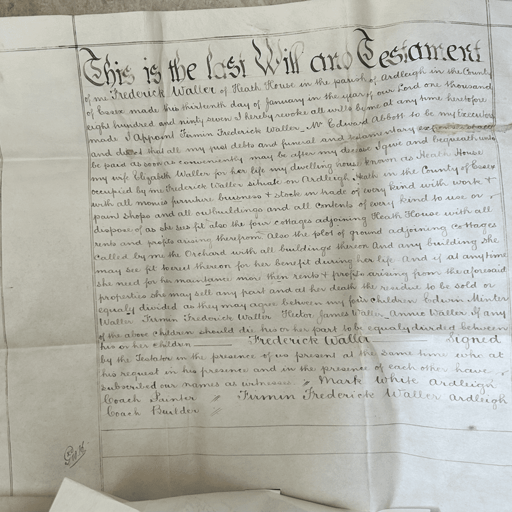 Probate of the Will of Frederick Waller c1900 Vellum Document - Image 3