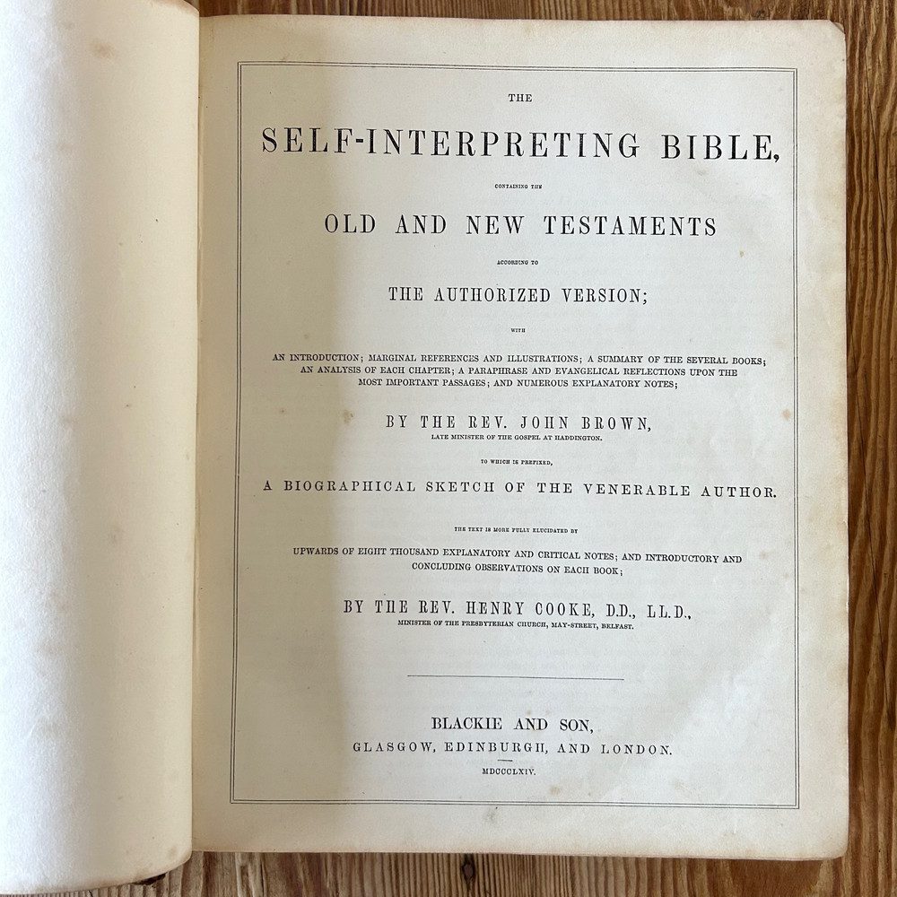 The Self Interpreting Bible by Rev John Brown c1864 Large Leather Bound Illust - Image 6