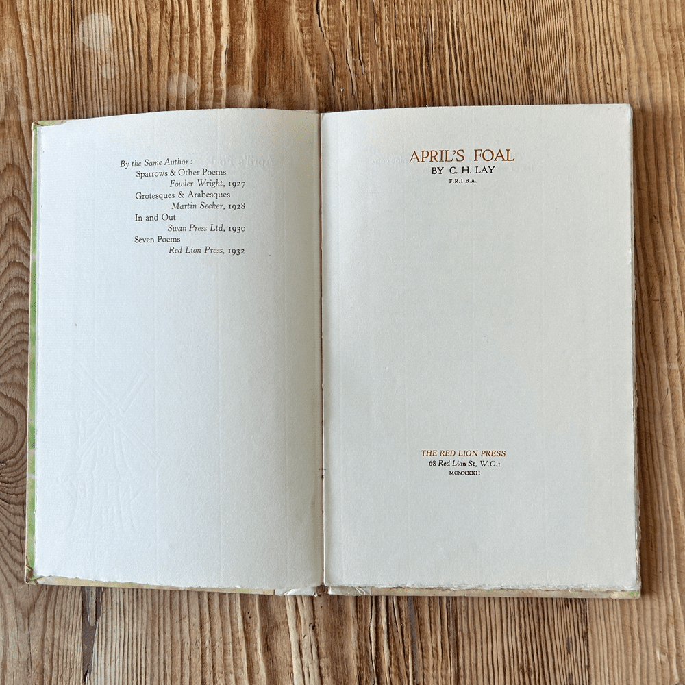 April's Foal by Cecil Howard Lay RARE 1st Limited Edition 27/59 c1932 Poetry - Image 3