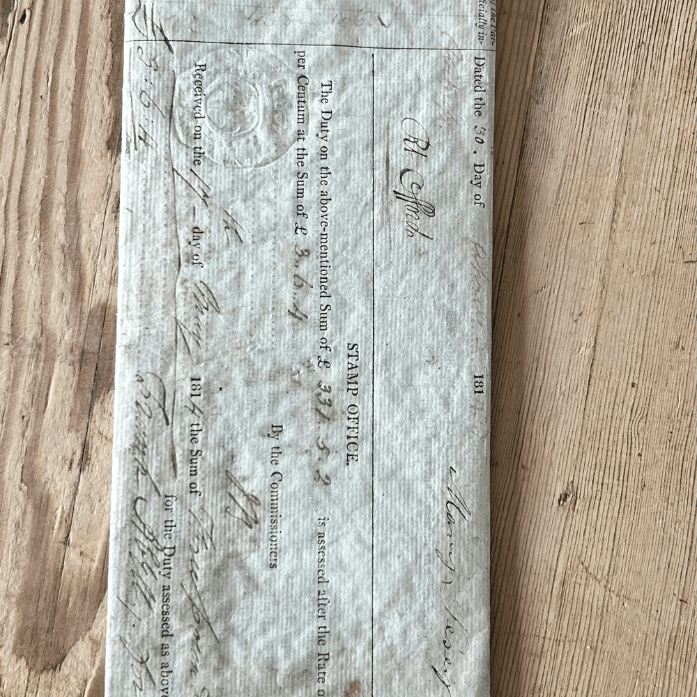 Stamp Office Legacy Document Dated 1812 Between Shanling / Vesey - Image 8