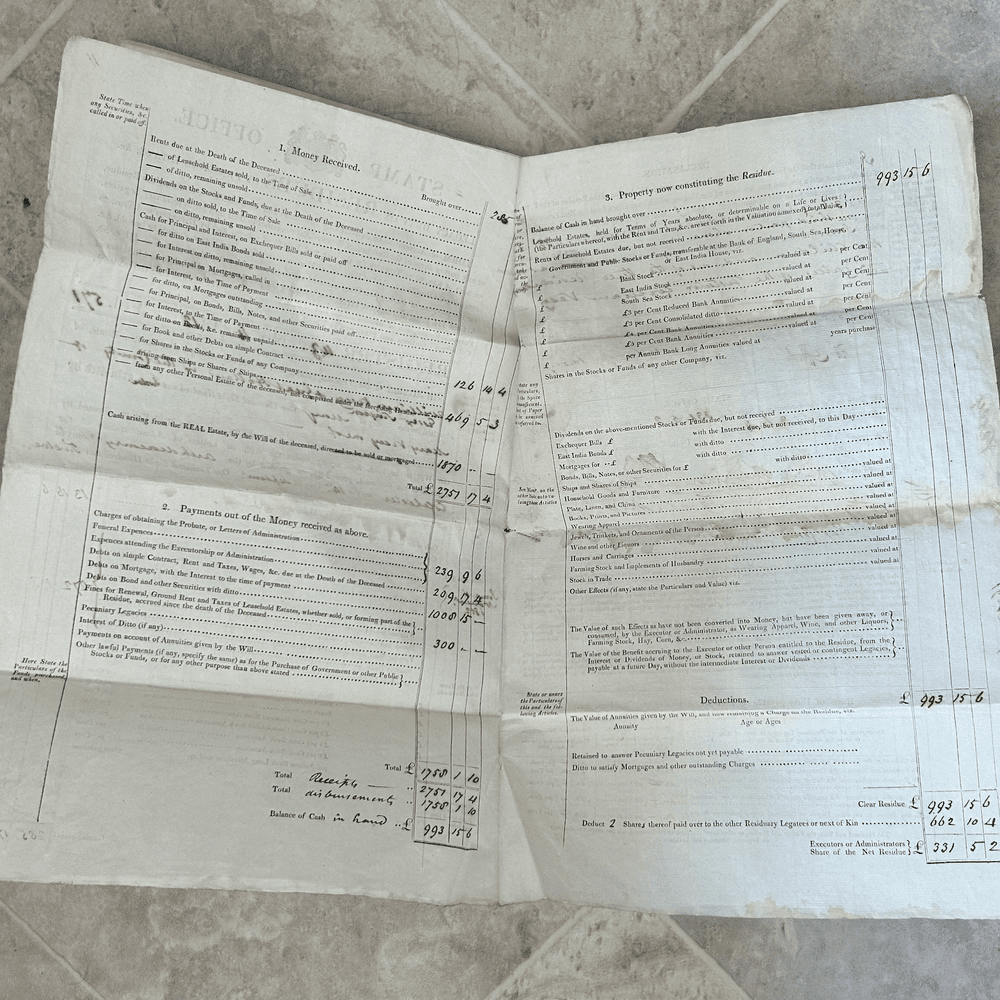 Stamp Office Legacy Document Dated 1812 Between Shanling / Vesey - Image 6