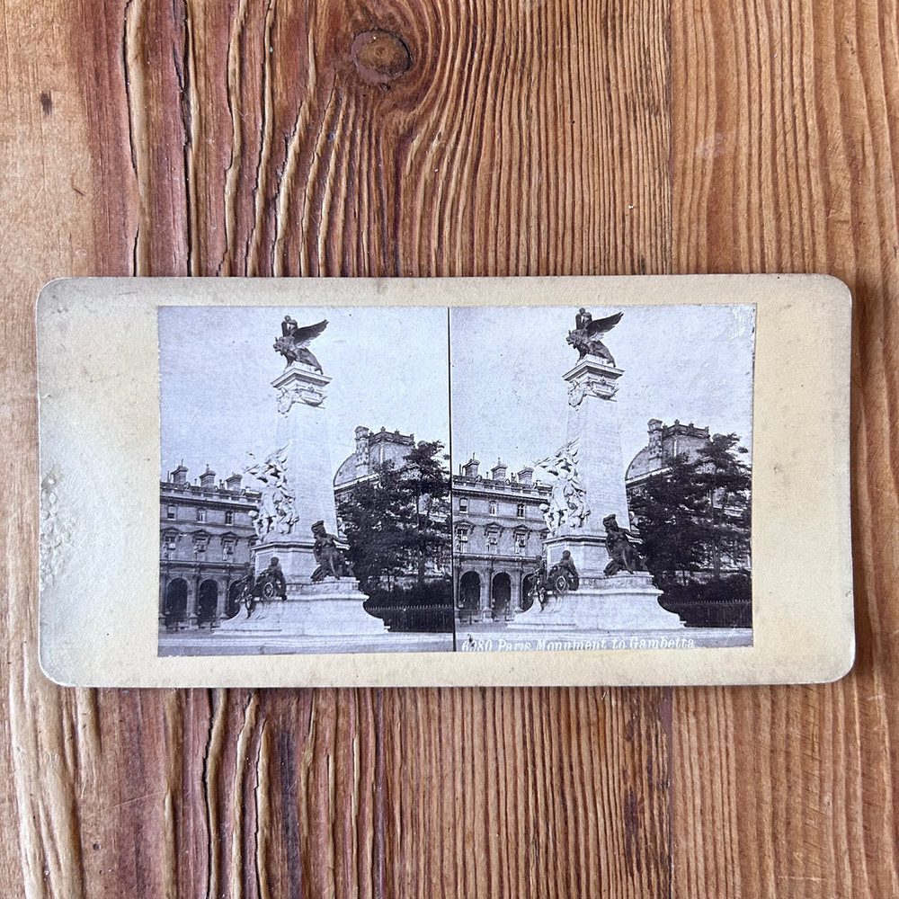 Victorian Stereoscopic View-Paris, Monument to Gambetta c1890's - Image 2