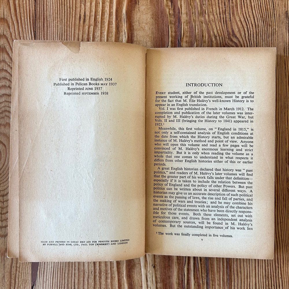 A History of the English People 1815 Vol 1 & 2 by Elie Halevy c1937-38 Penguin - Image 4