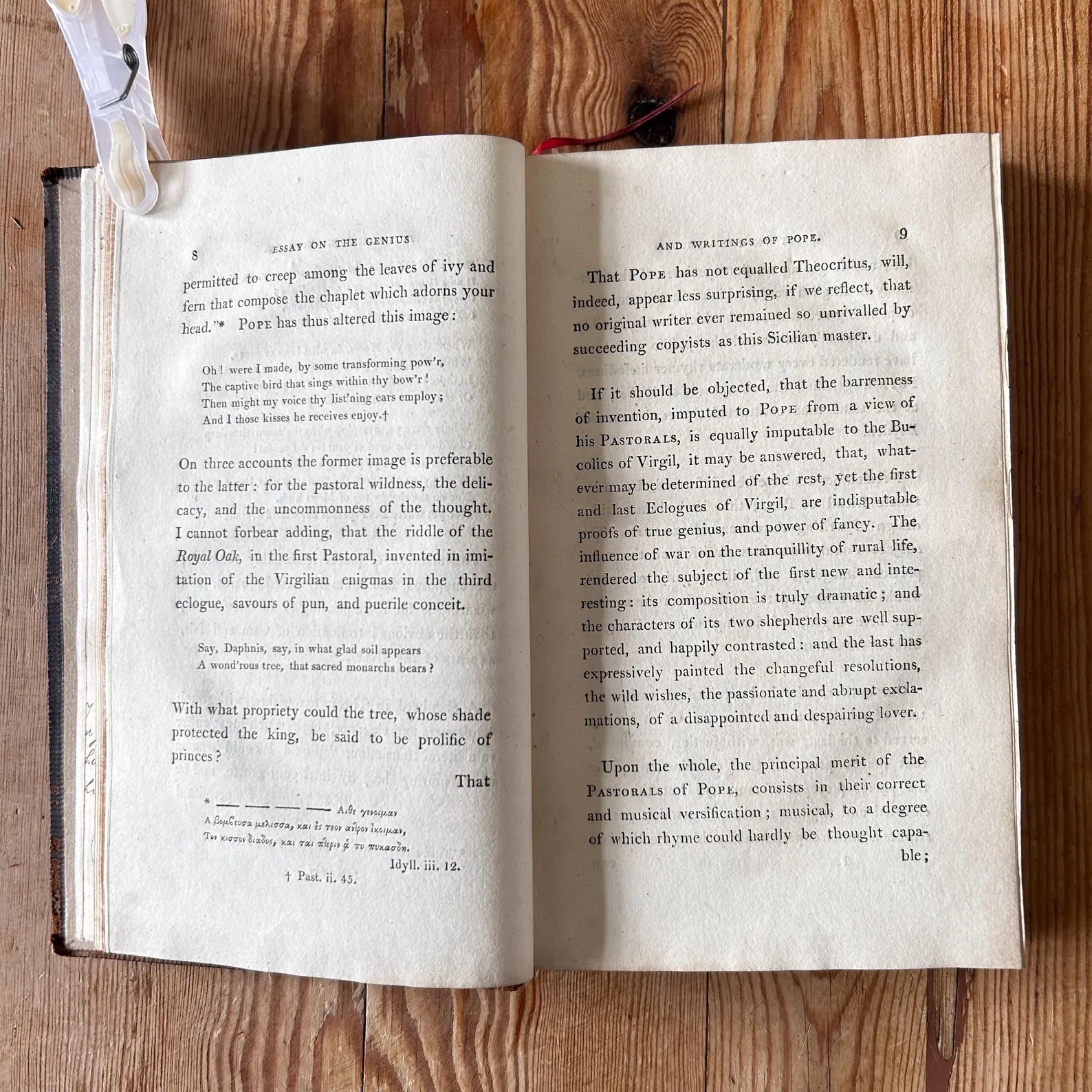 An Essay on the Genius and Writings of Pope by Joseph Warton 1806 5th Edition Corrected Leather 2 Volume Antique Book Set Rare 19th Century - Image 5