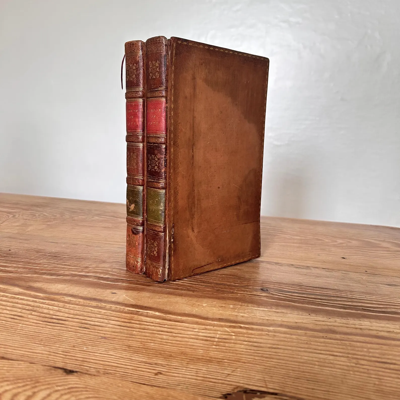 An Essay on the Genius and Writings of Pope by Joseph Warton 1806 5th Edition Corrected Leather 2 Volume Antique Book Set Rare 19th Century - Image 2